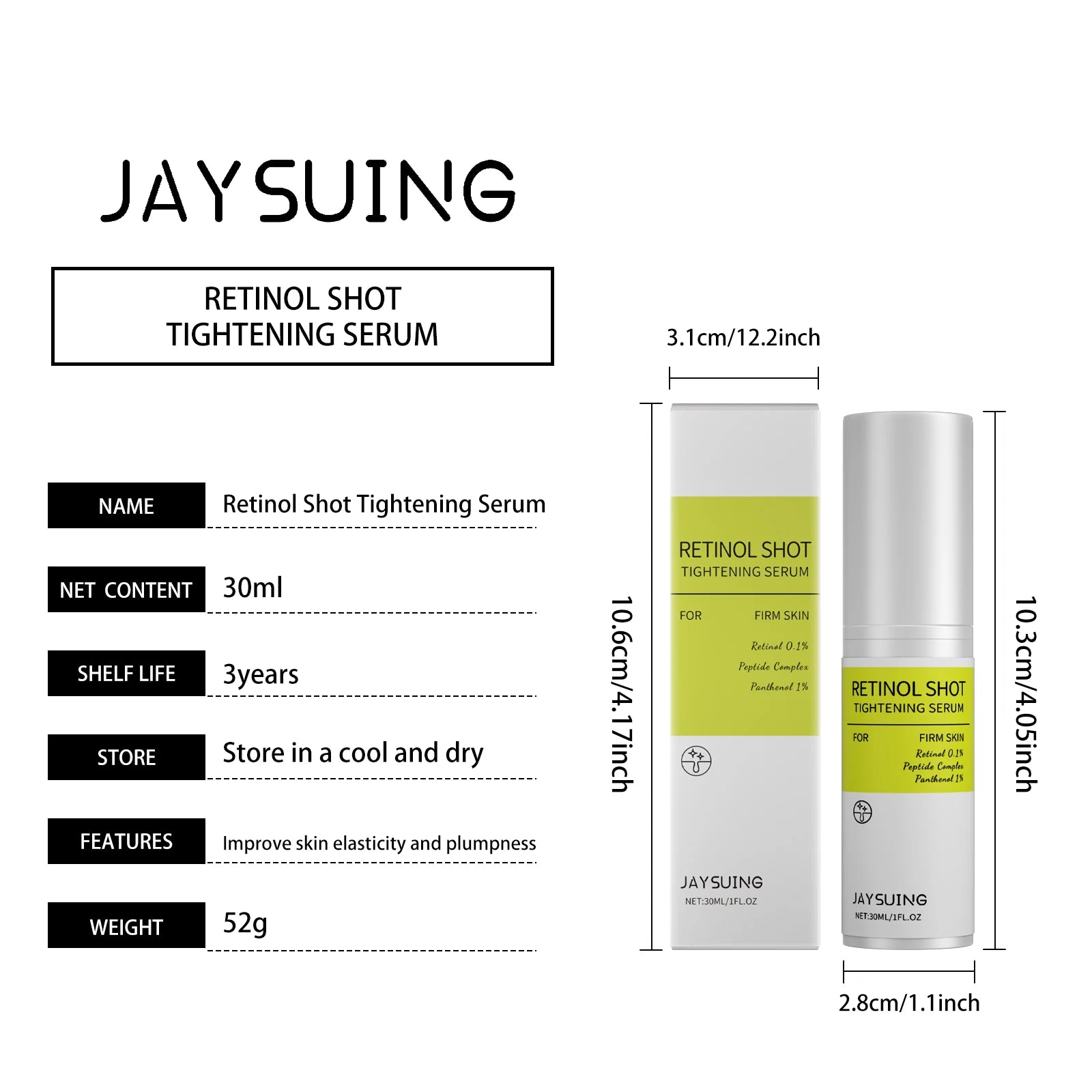 Retinol Firming Serum 30ml Anti Wrinkle Shrink Pores Sensitive Skin Brighten Relieve Dryness Hydrating Face Essence Nourishing Oasis Select