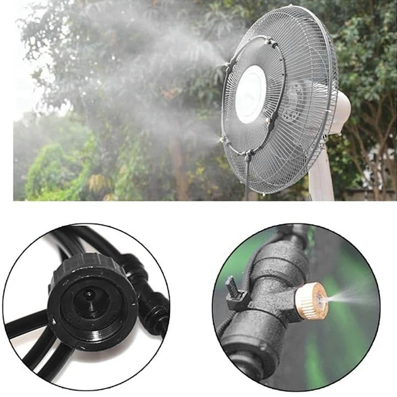 Outdoor Misting Fan Kit, Spray Ring 9.8FT (3Meter) Misting Line For Cooling System, For Cool-Ing Outdoor(Black) Accessories Oasis Select