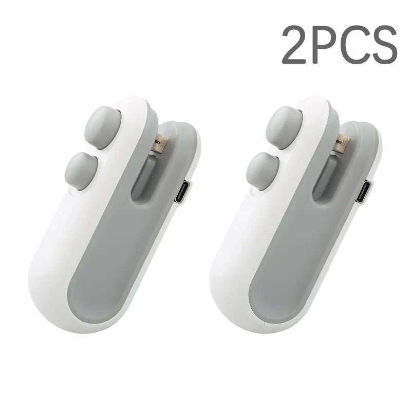 Portable Mini Sealer 2 in 1 Heat Sealer For Snacks Home use rechargeable sealer Vacuum Sealer Snacks plastic bag heat sealer Oasis Select 2PCS