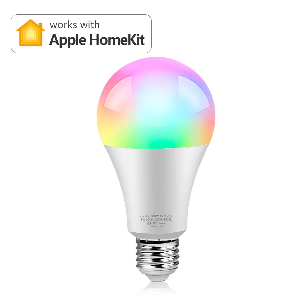 Smart Bulb E27 E14 GU10 Bubble Dimmable LED Light Siri Voice Control Bulb RGBCW AC85-265V Smart Home Bulb for Alexa Google Home Oasis Select E27 9W