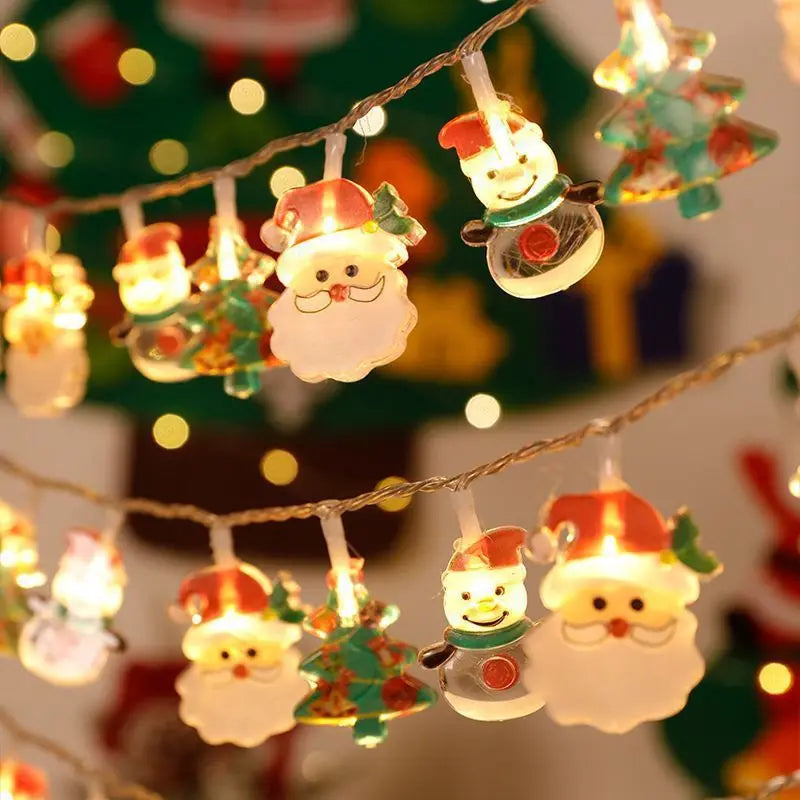 Christmas LED Color Light Strings Snowman Elders Christmas Tree Decorative Lights Scene Party Pendants Ambient Lights Oasis Select
