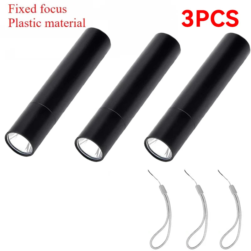 Mini Keychain Flashlight USB Charging Waterproof Pocket Torch Lamp 3 Modes Outdoors Strong light Camping Fixed-Focus Flashlight Oasis Select 3 PCS