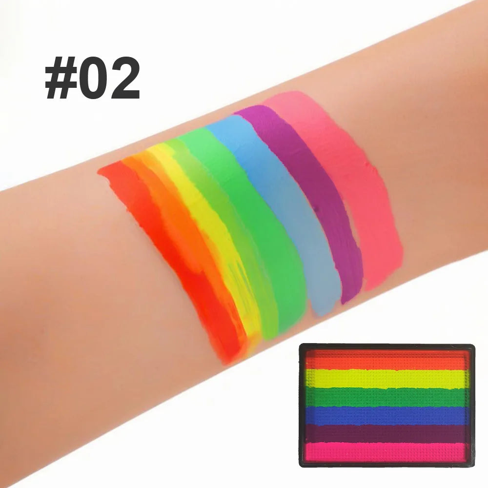 Rainbow Face & Body Paint Palette – 25g Washable Split Cake