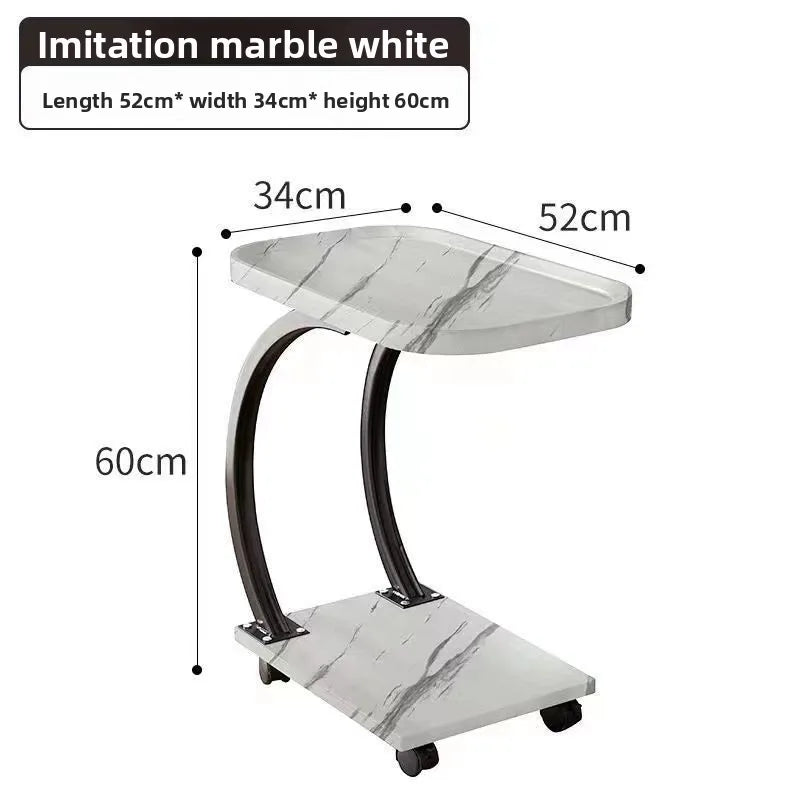 Multi-functional Sofa side table removable mini small coffee table small table with wheels sturdy and durable Oasis Select White C