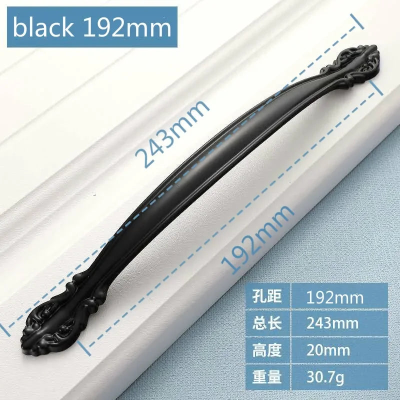 Cabinet Handles Simple Desk Drawer Pulls Cabinet Door Handles Drawer Handles Furniture Hardware Kitchen Accessories Oasis Select black 192mm