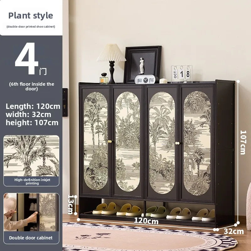 Shoe cabinet, multi-layer indoor corridor outside the door of the home, simple storage cabinet, dustproof, new storage cabinet Oasis Select Four doors and 8