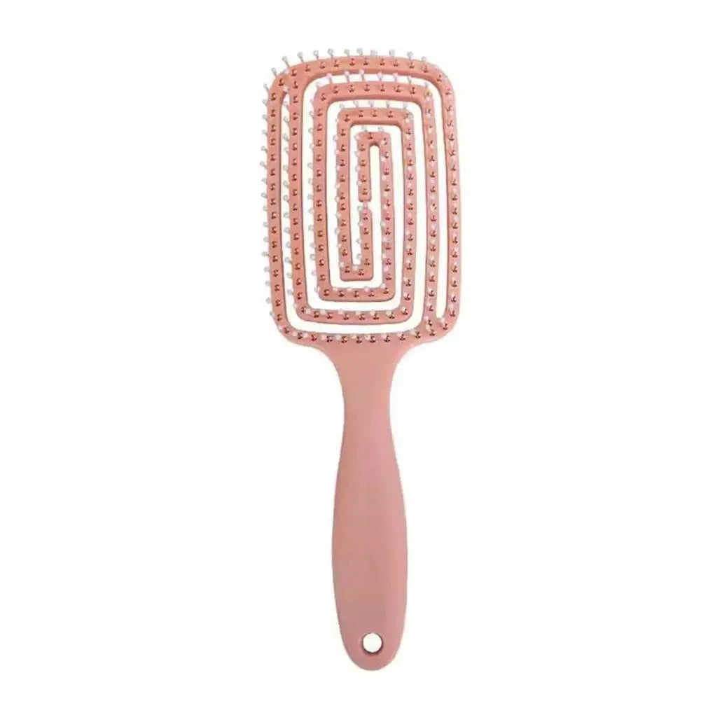 Hollow-Out Curved Detangling Brush – Volumizing Styling Brush with Rounded Tips, Scalp Massage & Blow-Dry Design for High Crown Oasis Select C
