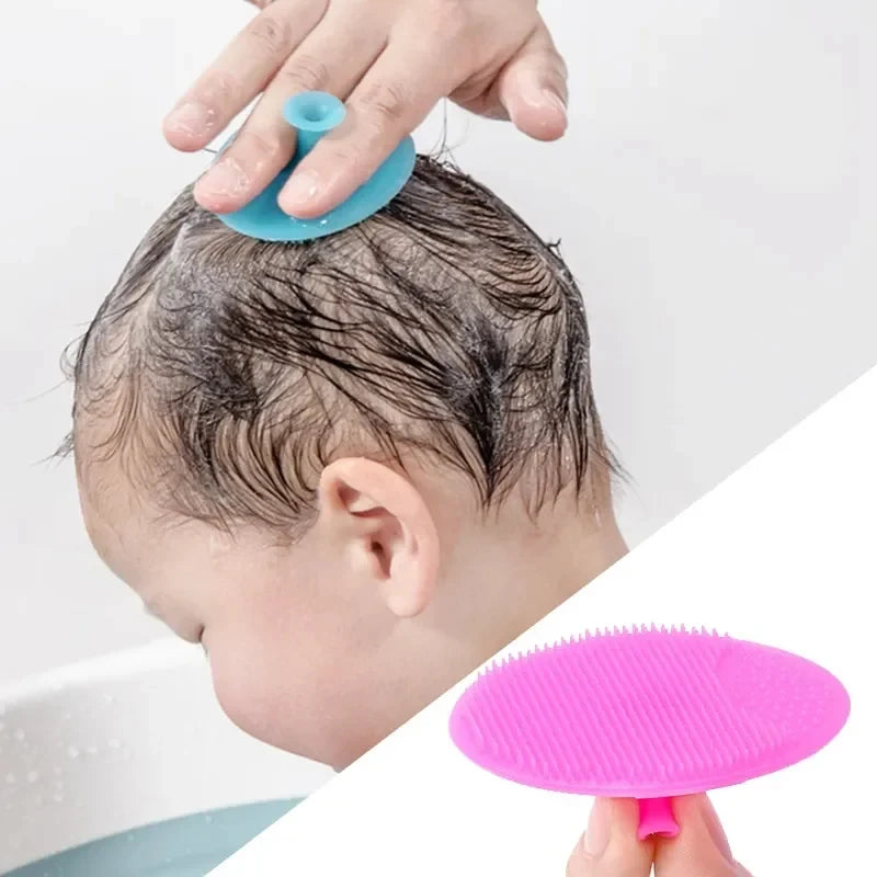 1/2pcs Shampoo Brush for Baby Infant Bathing Soft Silicone Boys Kids Shower Brush Head Hair Washing Massage Brushes Wipe Comb Oasis Select