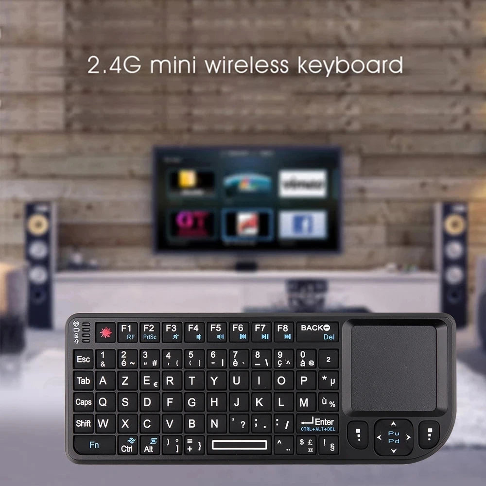 AyeBeau RGB Mini Wireless Keyboard Touchpad | French Spanish Russian