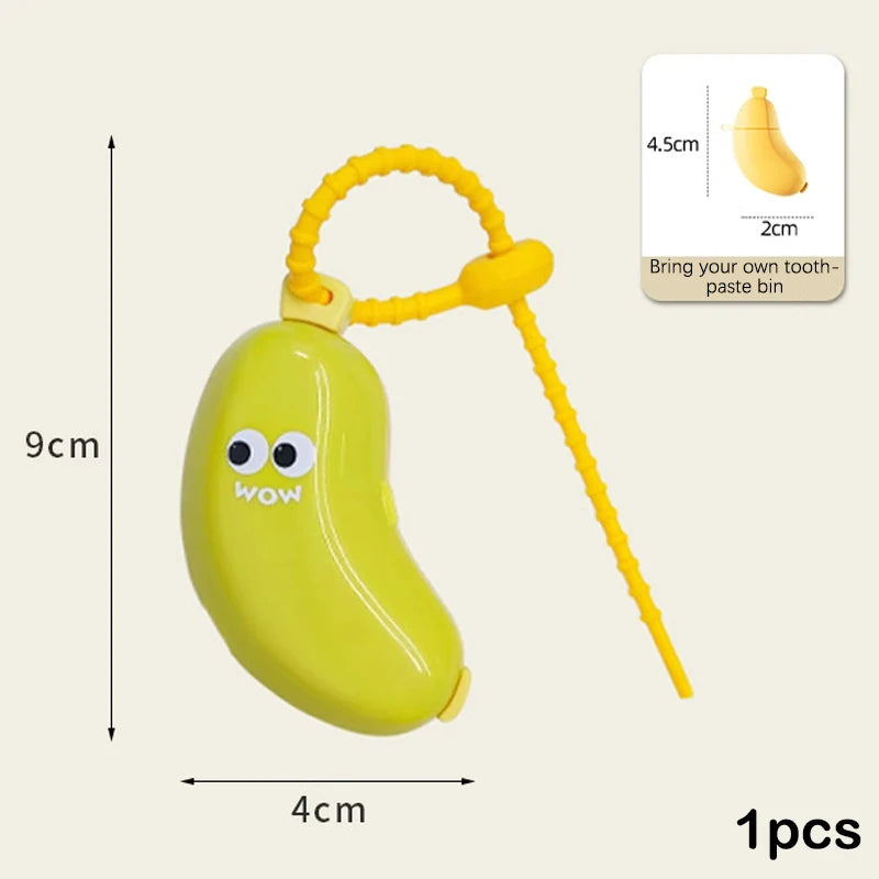 Banana Toothbrush Head Protective Cover With Toothpaste Compartment Toothbrush Dust Clamp Portable Travel Style Storage Box Oasis Select Green