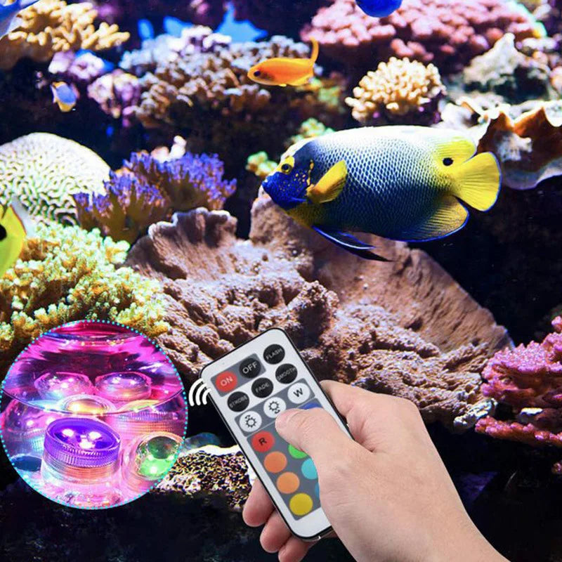 Underwater Light LED Small Knob Light, Seven-color Synchronous Waterproof Remote Control Color Light, Candle Light, Diving Light Oasis Select