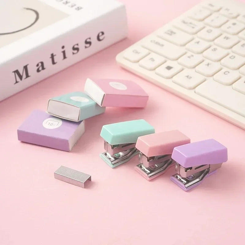 Compact Metal Mini Stapler Set Includes 500 Staples for Paper Binding School Office Supplies Cute Portable Stationery Kit Oasis Select