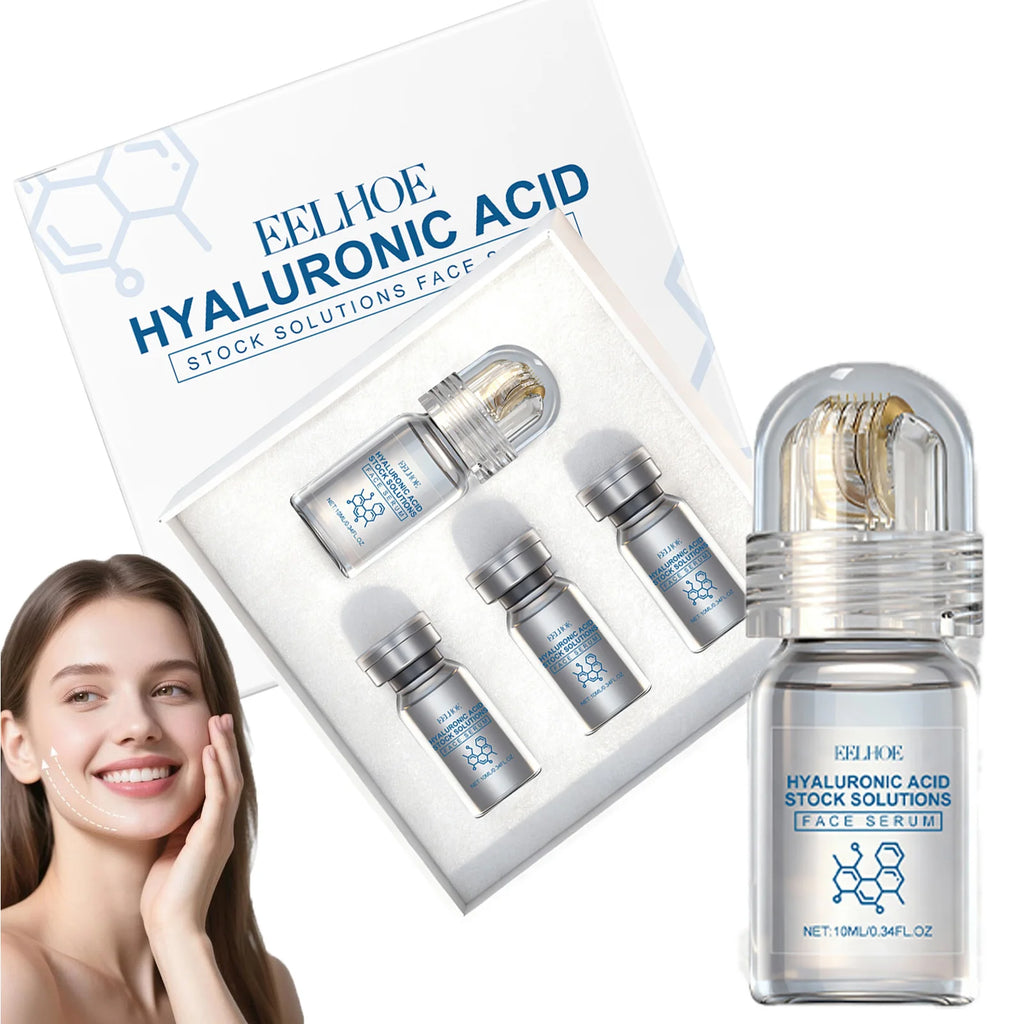 Hyaluronic Acid Stock Solutions Face Serum with Roller Microneedle Set Moisturizing Anti-Wrinkle Facial Serum Smoothing Refresh Oasis Select
