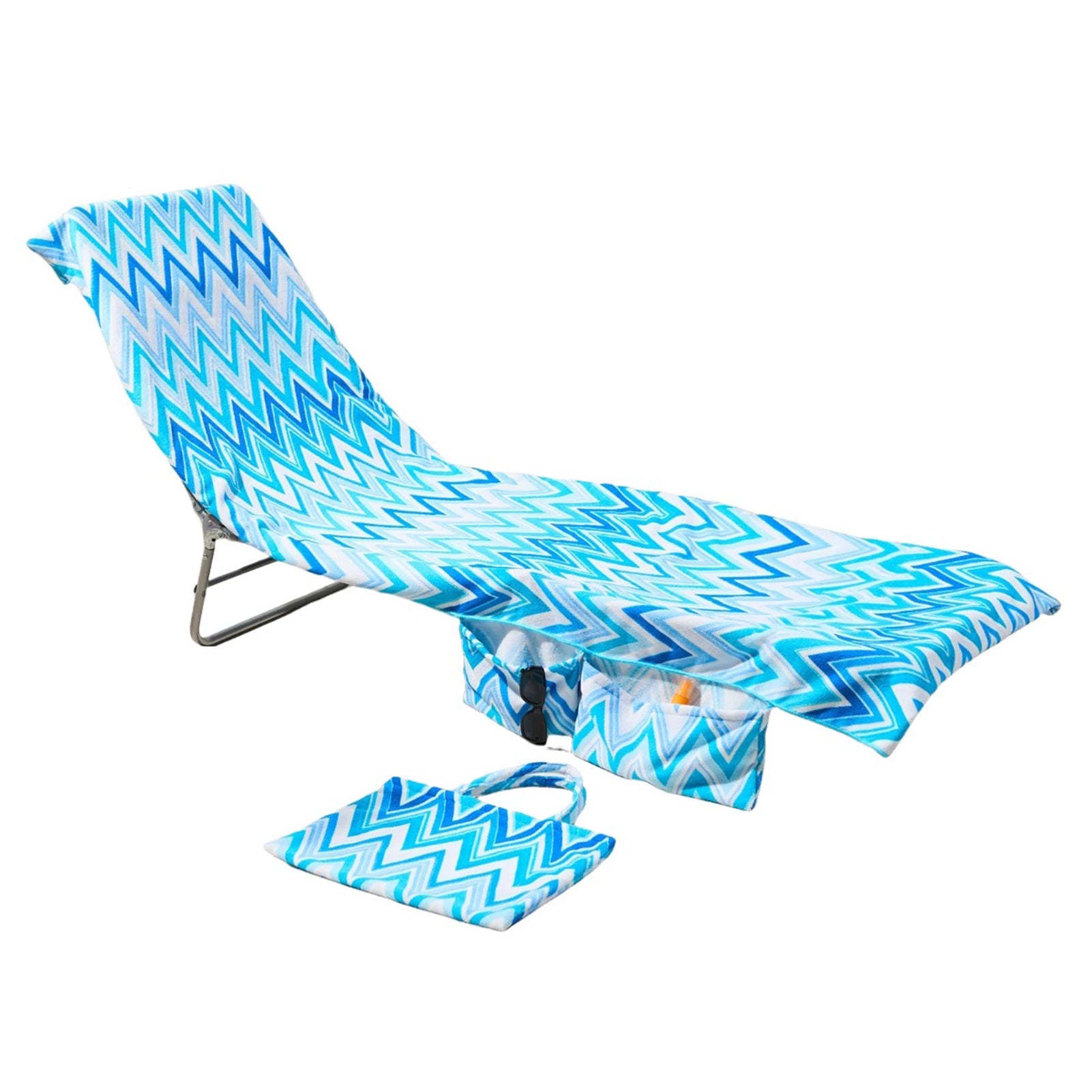 2-in-1 Beach Lounge Chair Cover & Tote Bag | Soft Microfiber