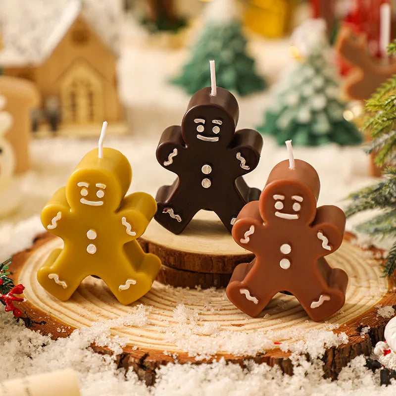 Christmas Gingerbread Man Decorative Scented Candle Creative Shape Souvenir Small Gift Item Scented Candle Oasis Select