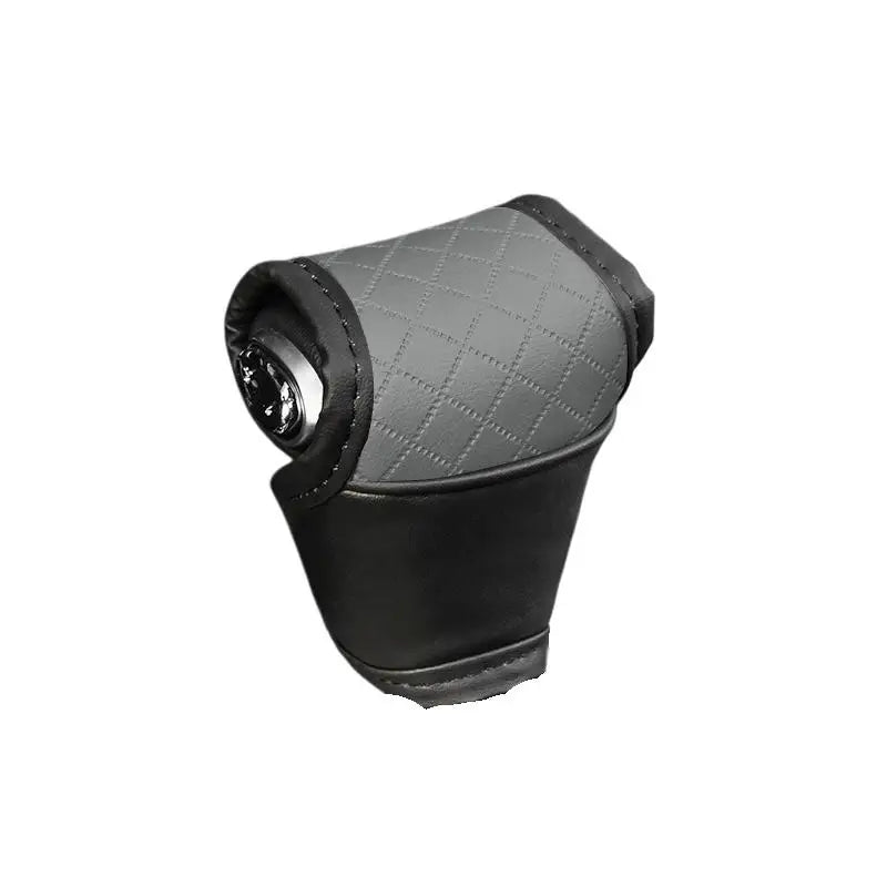 1Pcs PU Leather NonSlip DustProof Shifter Knob Protector Universal Car Gear Shift Cover Gear Lever Interior Decor Accessories Oasis Select Black Gray