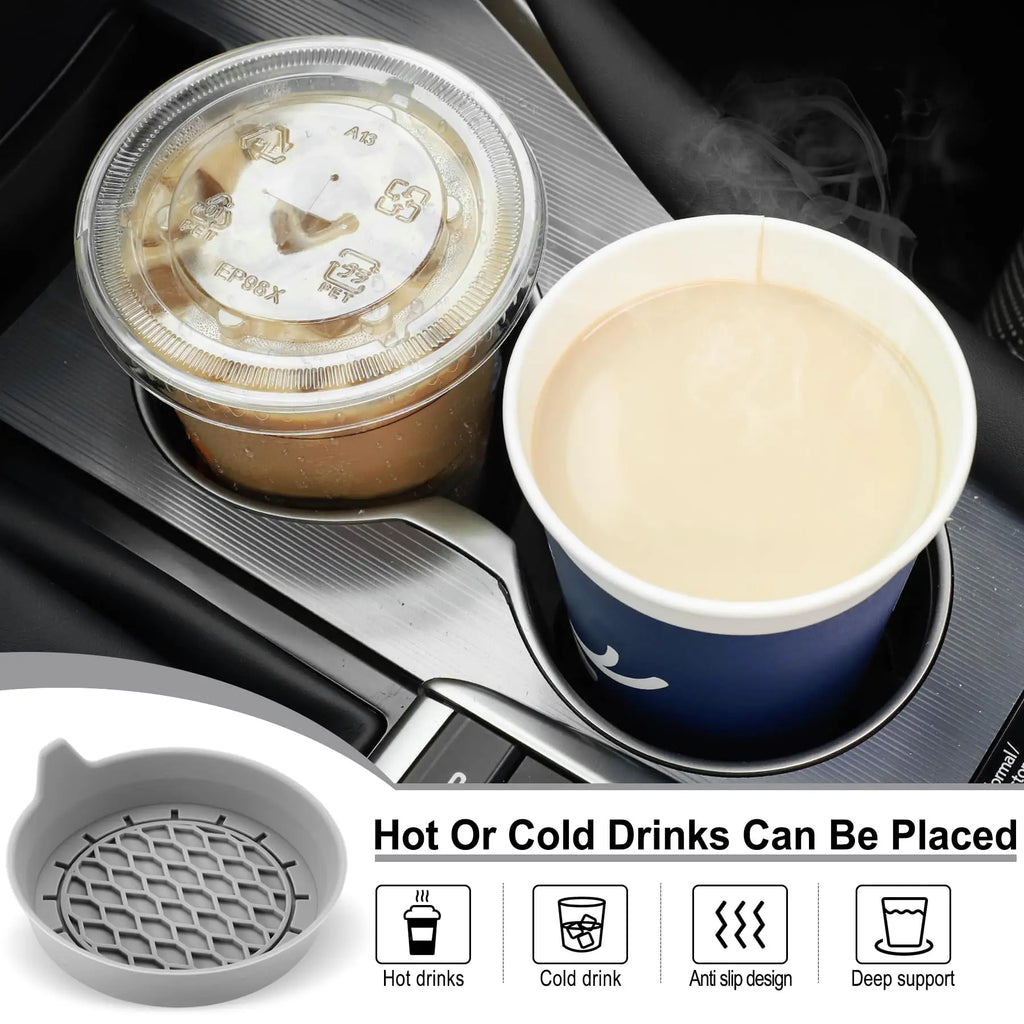 8cm Silicone Car Cup Holder Coaster – Anti-Slip Waterproof