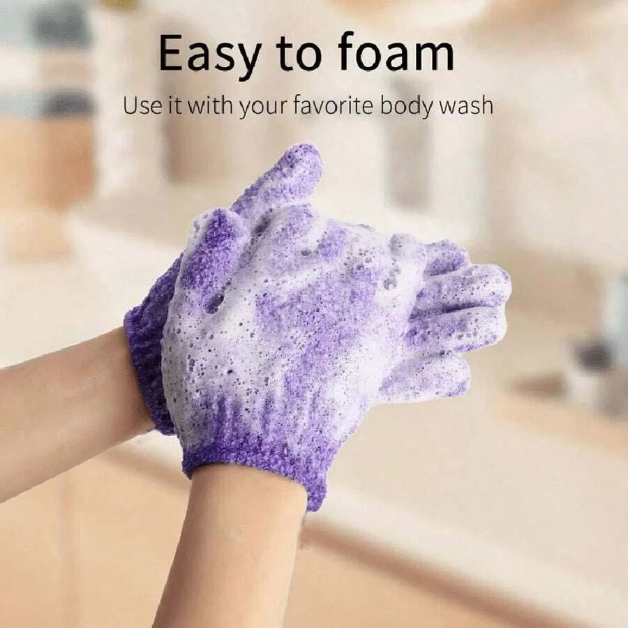 2pcs/6pcs/12pcs Reversible Exfoliating Shower Gloves, Body Scrub Gloves, ,Cleansing Tools Bath Towel Bath Products Back Scrub Oasis Select