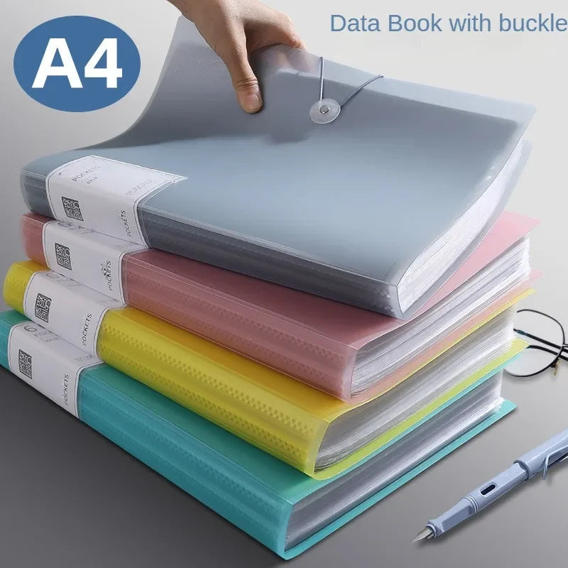 A4 Color Transparent Folder Document Large Capacity Dustproof Waterproof File Organizer Score Test PaperHolder Student File File Oasis Select