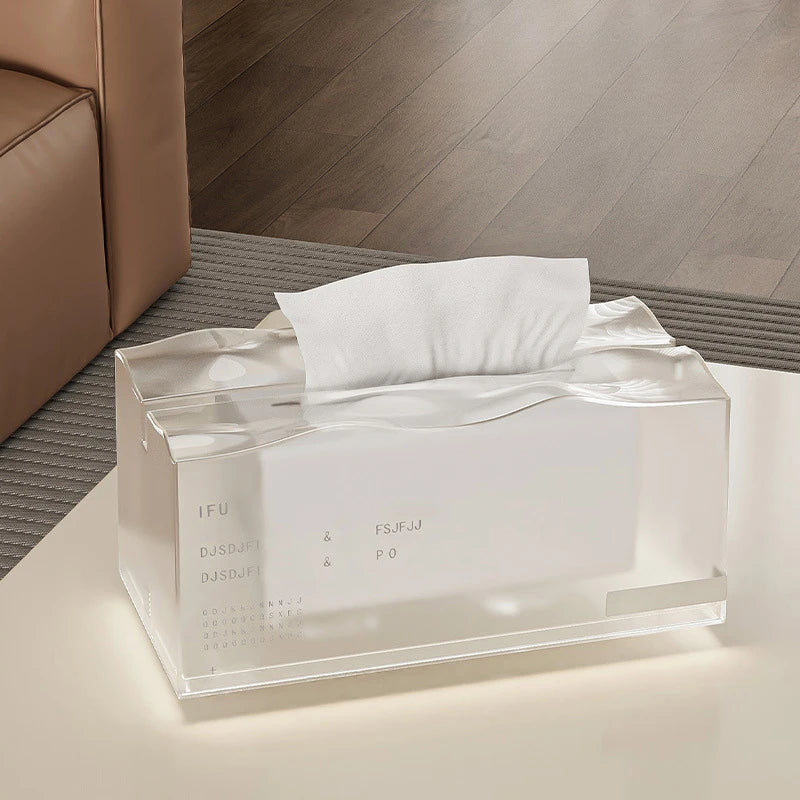 Desktop Tissue Box Living Room High-grade Light Luxury Elastic Support Living Room Suction Box Bedroom Bed Artistic Spring Oasis Select
