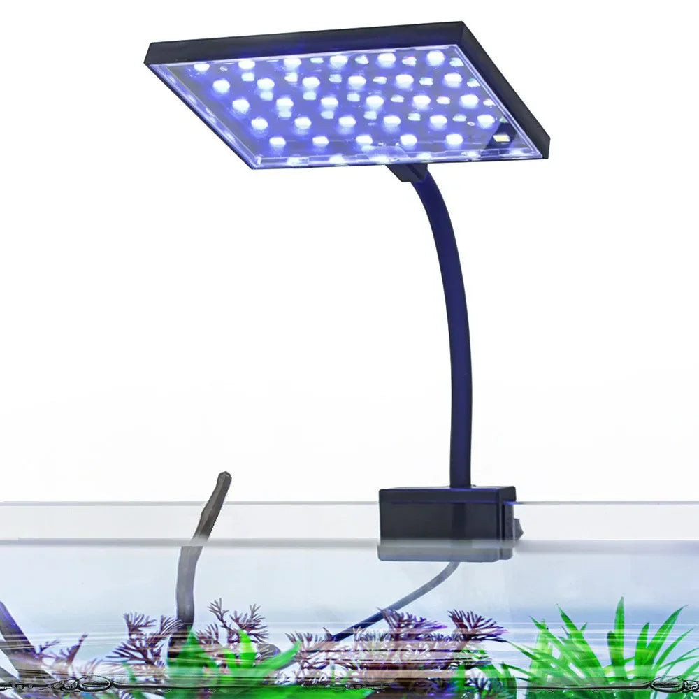 Led Aquarium Fish Tank Lighting Clip Lamp Adjusted High Brightness Landscape Plants Water Grass Algae Grow Lights with Lampshade Oasis Select CT-88A EU Plug
