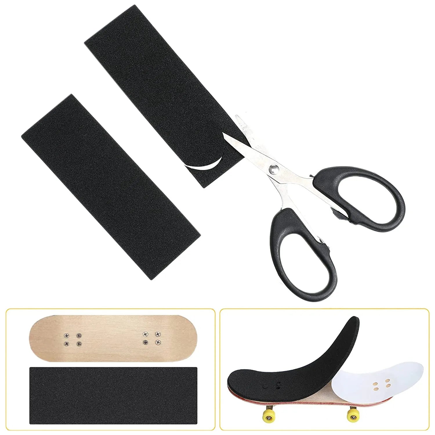 24 Pieces Fingerboard Foam Grip Tape Adhesive Foam Tape Black Non Slip Foam Grip Tape for Mini Fingerboards Oasis Select