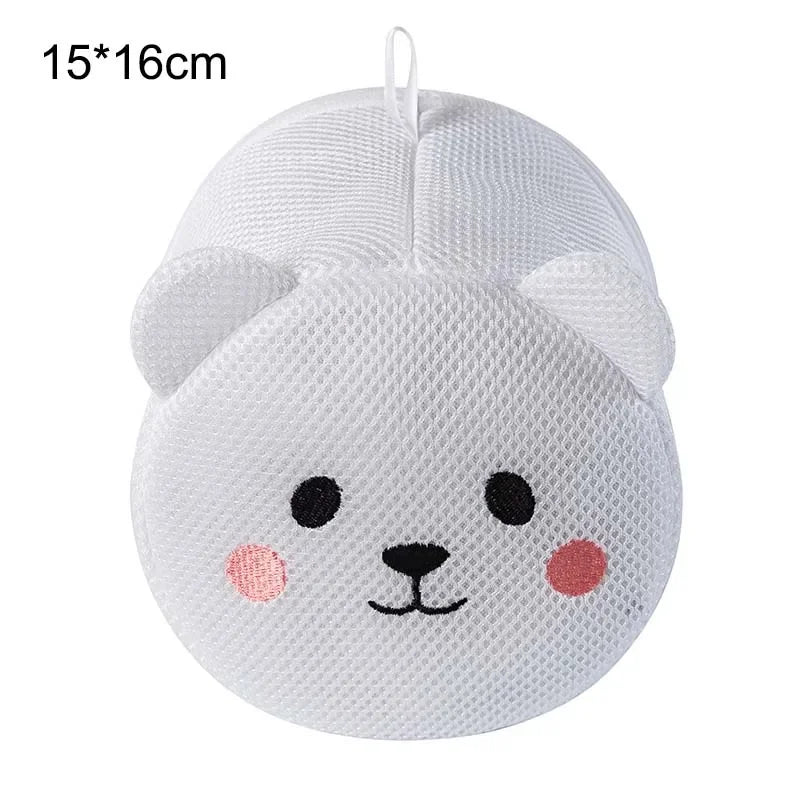Machine-wash Special Home Use Polyester Anti-deformation Bra Mesh Bags Laundry Brassiere Bag Cleaning Underwear Sock Cartoon Oasis Select Polar bear
