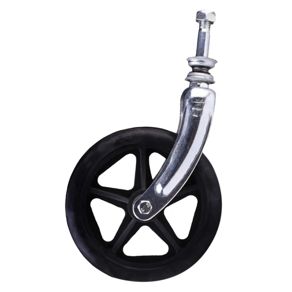 Rubber Wheelchair Front Castor Anti Slip 6/7/8Inch Shopping Cart Wheels with front fork Replacement Travelling Trolley Caster Oasis Select Black-6 inch