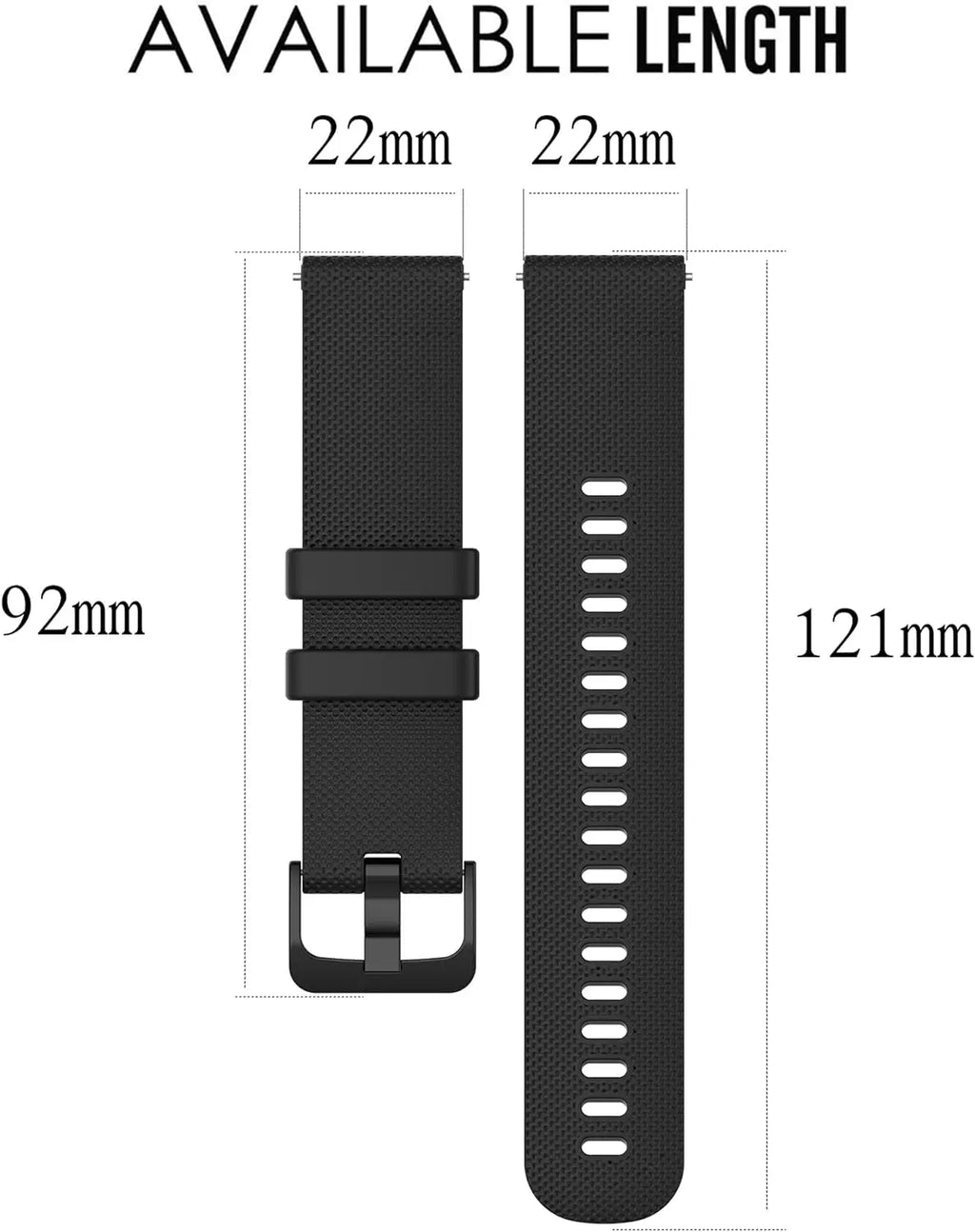 Silicone Watch Band 18/20/22mm – Garmin, Amazfit, Samsung & More Silicone Watch Band Oasis Select