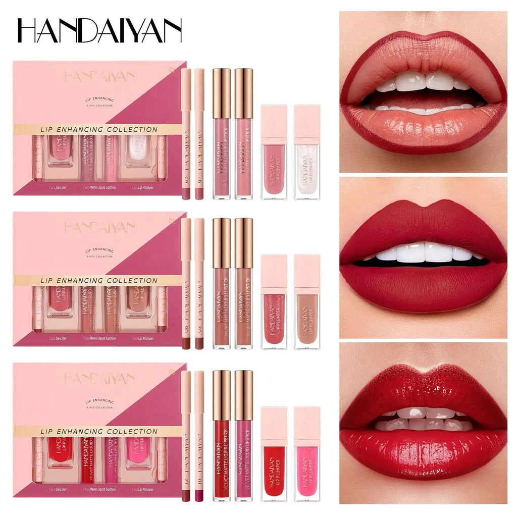 Matte Liquid Lipstick 6Pcs Set Waterproof Long Lasting Lip Plumper Hydrated Non Fade Makeup Gift Collection Oasis Select
