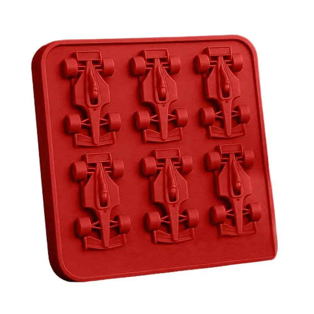 Formula Racing Car Ice Mold F1 Ice Mold, Silicone Racing Car Jelly Mold, 6-Cavity 3D Race Car Tumbler Ice Cube Tray Baking Tool Oasis Select C