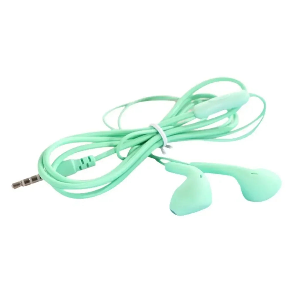 1PC 3.5mm Stereo In-Ear Earphone With Microphone Heavy Bass Wired Headset Earphones with Mic Universal for Xiaomi/Huawei/Samsung Oasis Select Green