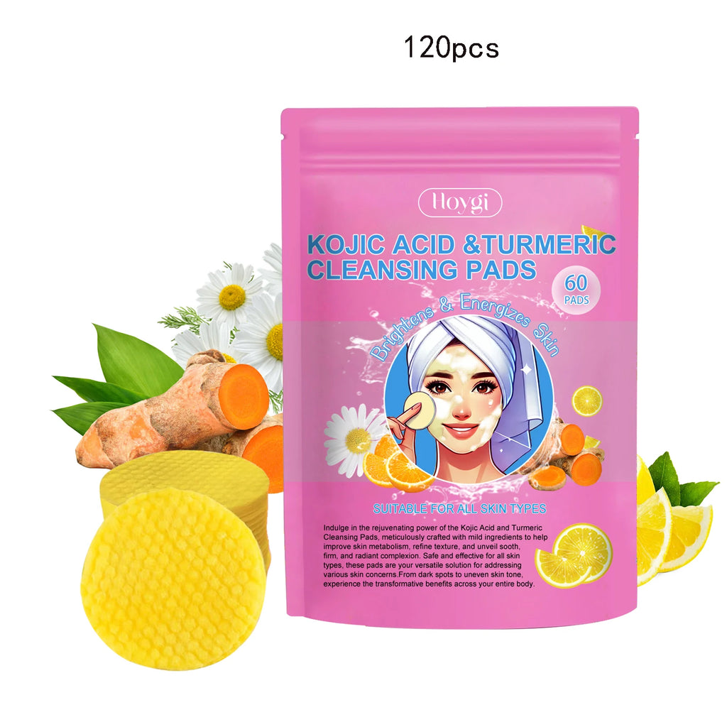 Turmeric & Kojic Acid Facial Cleanser Pads – Deep Pore Clean