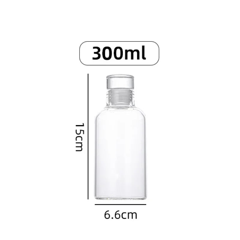 300/500/750/1000ML Glass Water Bottle Multi-function Milk Cup Portable Outdoor Sports Sealed Transparent Container for Traveling Oasis Select 300ml 300ML-1000ML