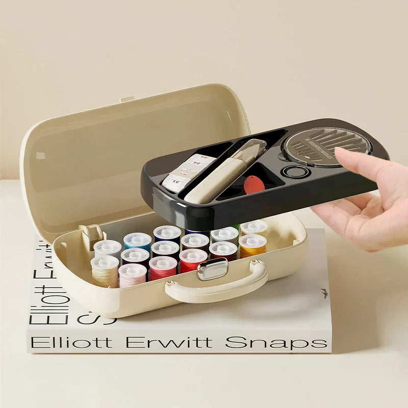 Multi-Functional Dustproof Storage Box Creative Sewing Box Portable Student Manual Sewing Including Needles And Threads Oasis Select