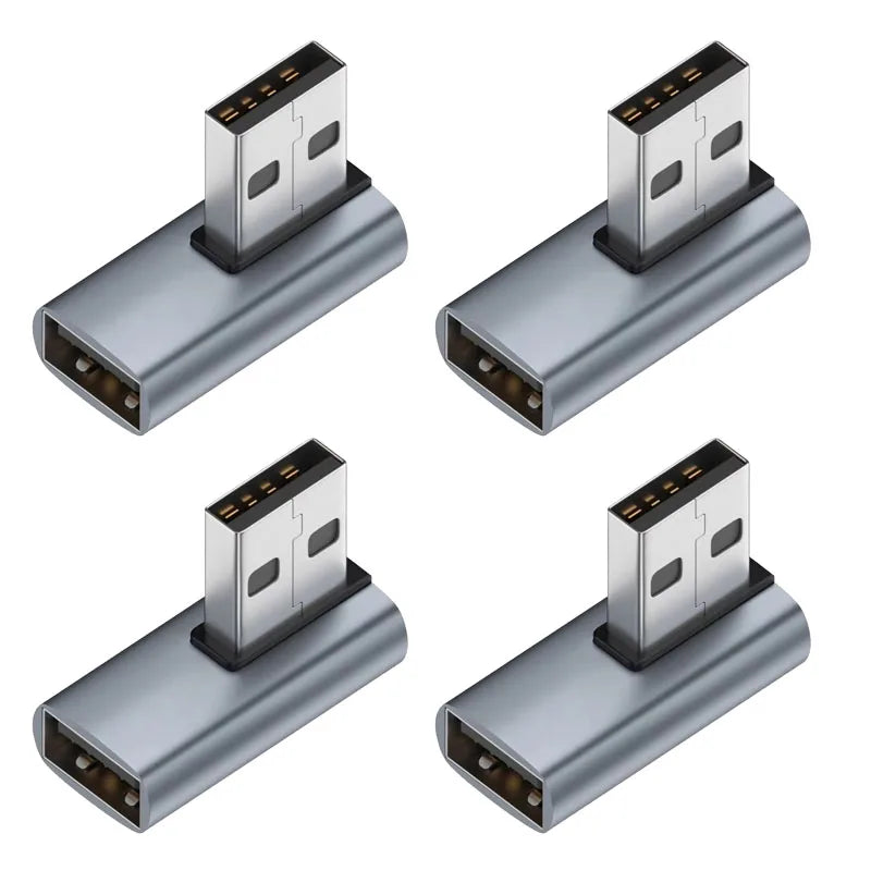 1-5pcs 90 Degree USB to USB Adapter Right Angle USB 3.0 Male to USB Female for Laptop Oasis Select Black 4Pcs