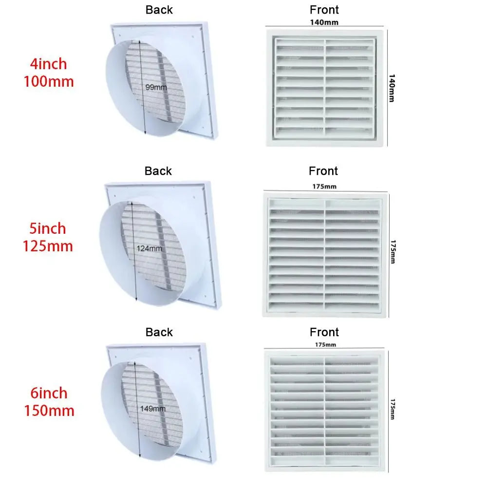 1Pcs Wall Ceiling Grille Air Outlet Pipeline Ventilation Plastic Fresh Air Exhaust Outlet White Grilles Cover Oasis Select