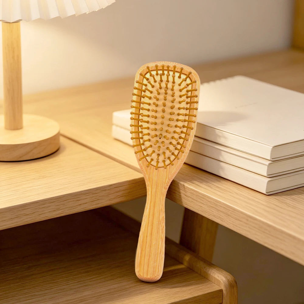 Mini Bamboo Air Cushion Hairbrush – Scalp Massage & Detangle Bamboo Hairbrush Oasis Select