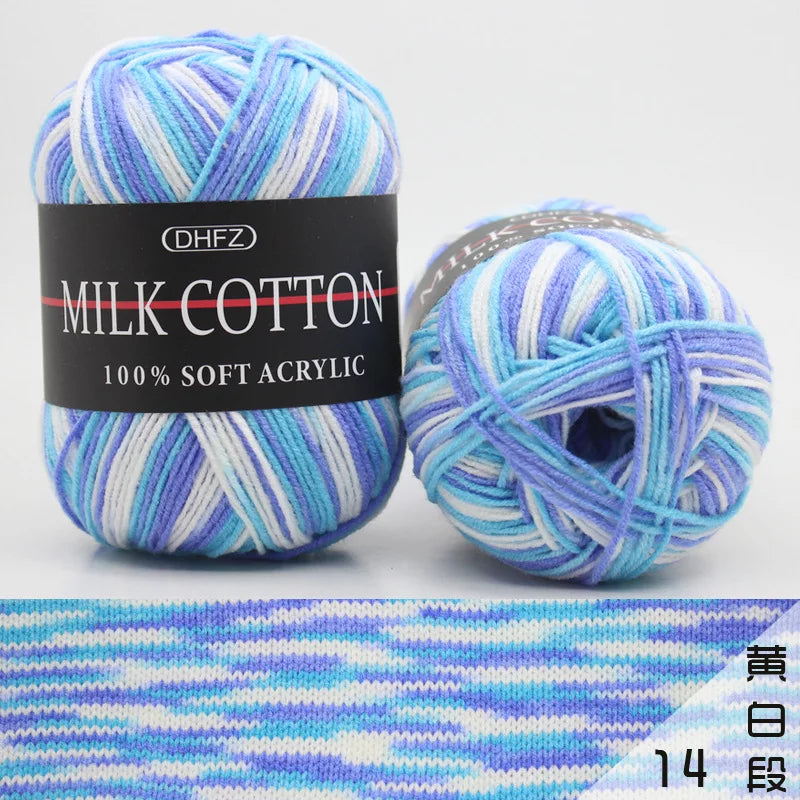 DIY Three Strands Graded Section Dyed Wool Medium Fine Cotton Thread
