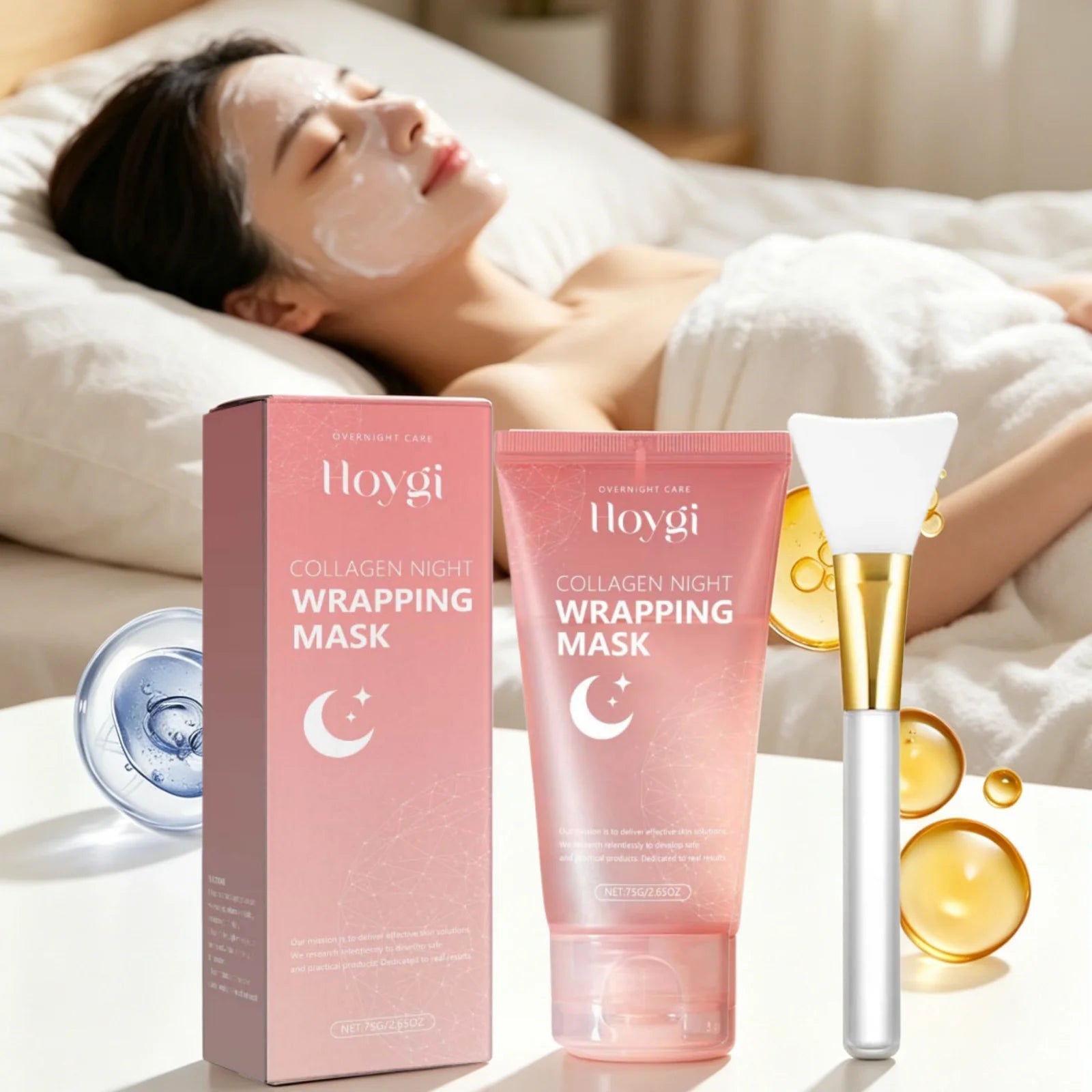 Hoygi Collagen Night Peel Mask – Firm, Brighten & Shrink Pores Collagen Sleep Mask Oasis Select