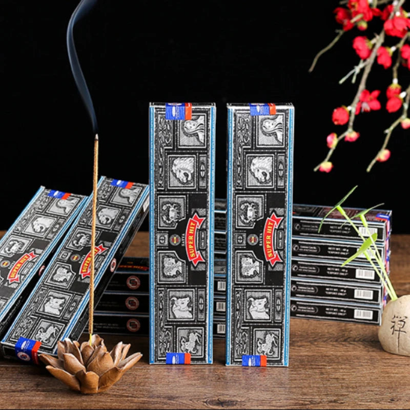 SATYA Super Hit Incense, Original (4 /8 /12boxes X 15g) - Aroma of Herbs Massala for Meditation, Relaxation and Yoga Oasis Select