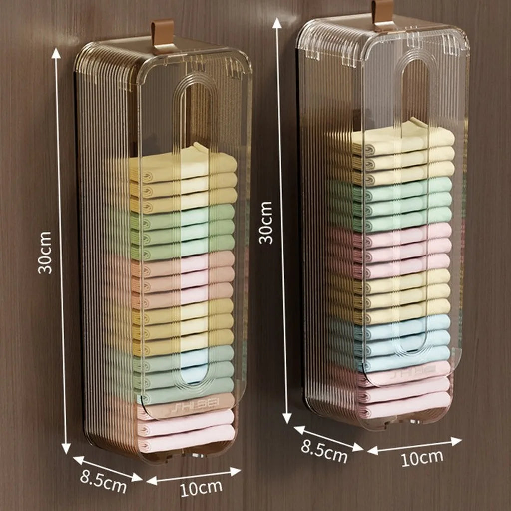 2PCS/1PC-Hanging Closet Organizer for Underwear Socks Panties Space Saving Storage Container Oasis Select Brown Transpare2pcs