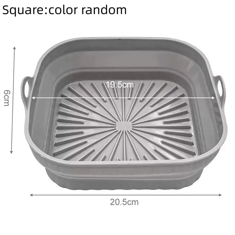 Foldable Air Fryer Silicone Liners Reusable Silicone Air Fryer Basket Food Safe Non Stick Air-Fryer Bakeware Kitchen Accessory Oasis Select square