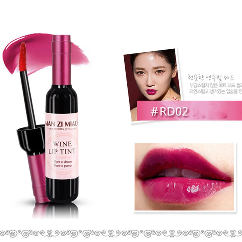 2023 Lipstick Lipgloss Waterproof Long Lasting Lovely Tint Wine Bottle Shape Lip For Women Makeup Gloss Red Sexy Cosmetic Oasis Select b