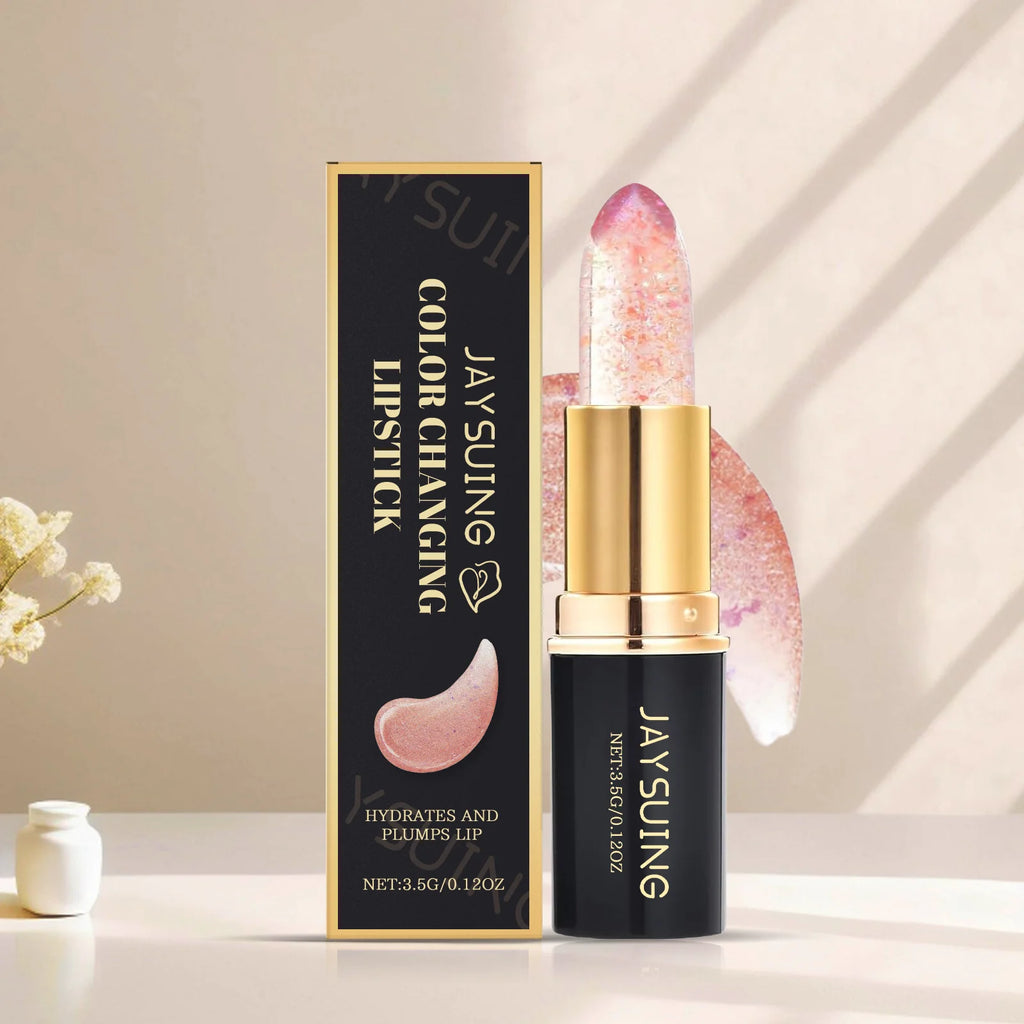 Jaysuing Color Changing Glitter Jelly Lip Balm – Hydrating Gloss Glitter Lip Balm Oasis Select 3.5g boxed