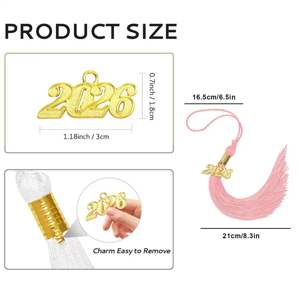 2026 Tassel Graduation Soft Decorative Memorial Party Supplies Grad Hat Tassel for High School for Graduate Students Teens Oasis Select Pink