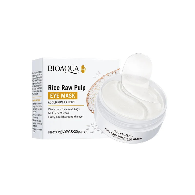 BIOAQUA 60pc White Rice Collagen Eye Masks – Dark Circles & Bags Eye Mask Patches Oasis Select