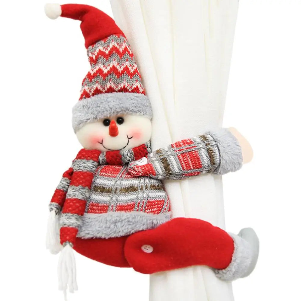 curtains clasp Curtain Buckles SnowmanSanta Claus Elk Christmas Househood Bedroom Decor Accessories Creative Curtain-tie Rings Oasis Select B