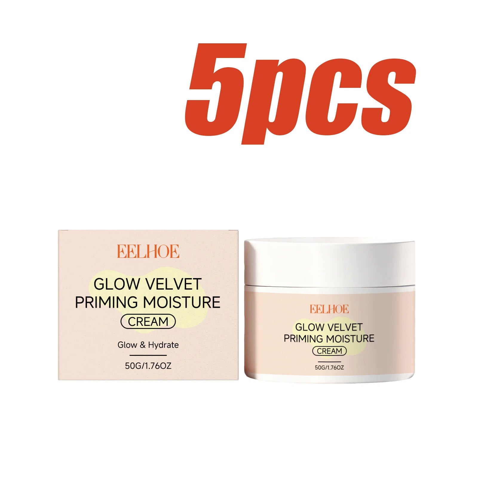 Hoygi Glow Velvet Face Primer – Pore Blurring & Hydrating Face Primer Cream Oasis Select 5 x 50g Boxed