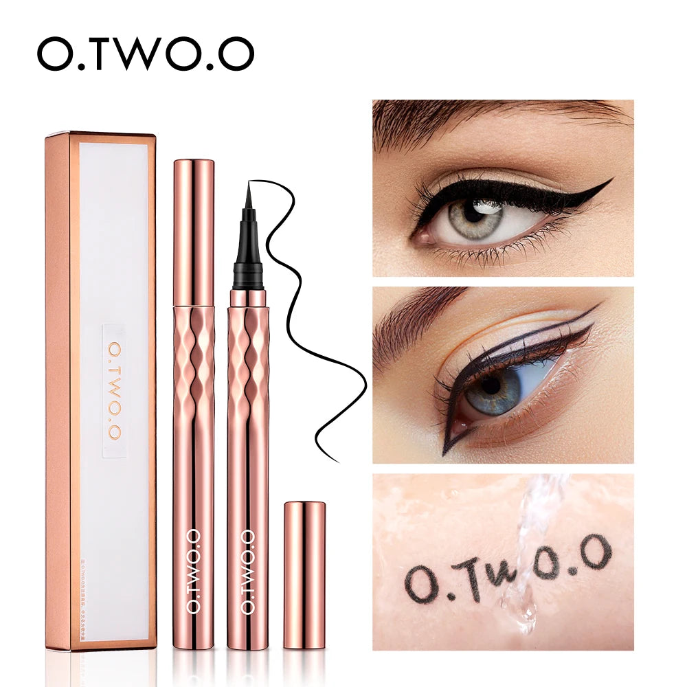O.TWO.O Waterproof Liquid Eyeliner – Ultra Fine 12-Hour Black